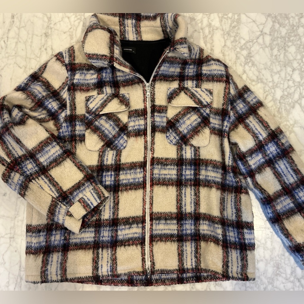 Zanerobe Plaid Jacket in Cream, Blue, and Red